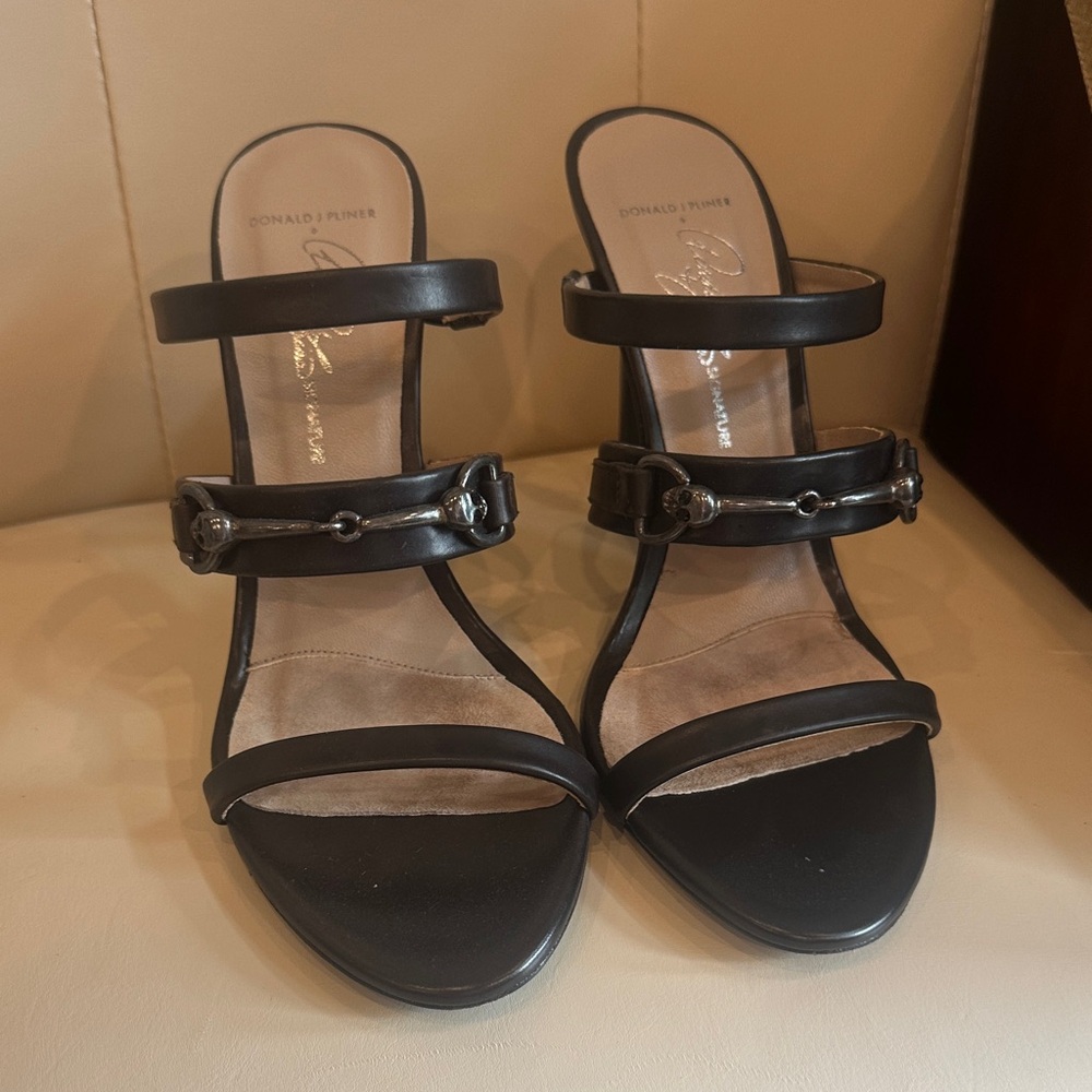 Donald J. Pliner Black Strappy Heels